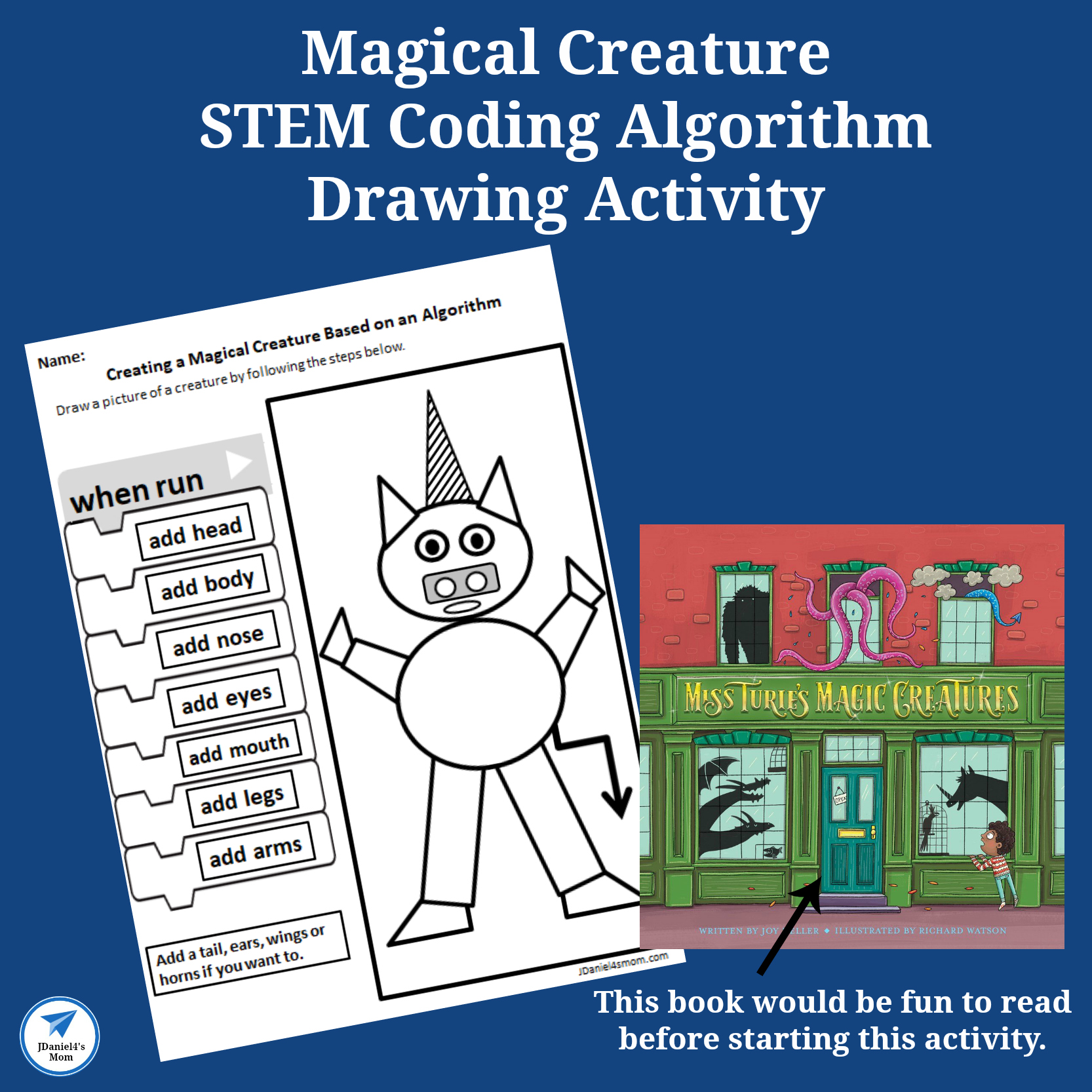 Magical Creatures STEM Coding Algorithm Drawing Activity - This activity was created to go along with the book Miss Turie's Magic Creatures. It is a fun way to work on coding and exploring algorithms.