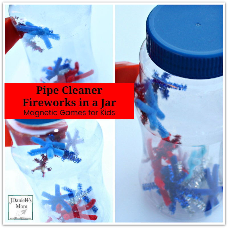 Magnetic Games for Kids- Pipe Cleaner Fireworks in a Jar