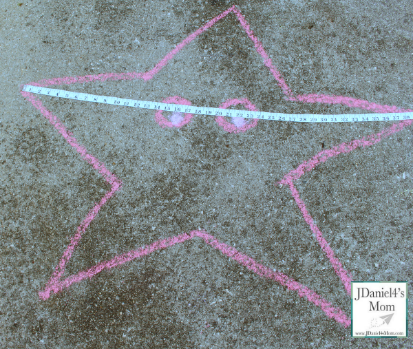 Math for Kids- Measuring Chalk Drawings- Measuring a Starfish