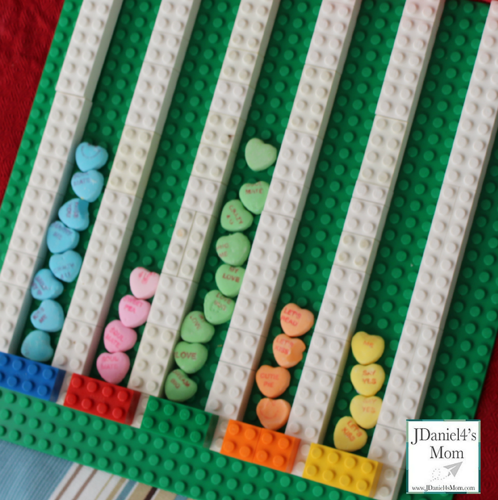 Math is Fun-Valentine's Day LEGO Graphing -Adding red bars