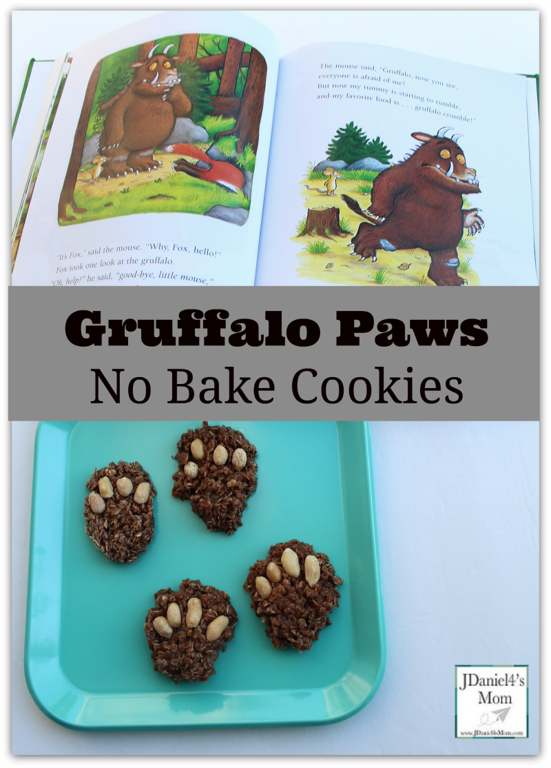 No Bake Cooke Guffalo Paws - Kids will love helping you bake these cookies based on a favorite book. They would be fun to make to snack on while reading the book.