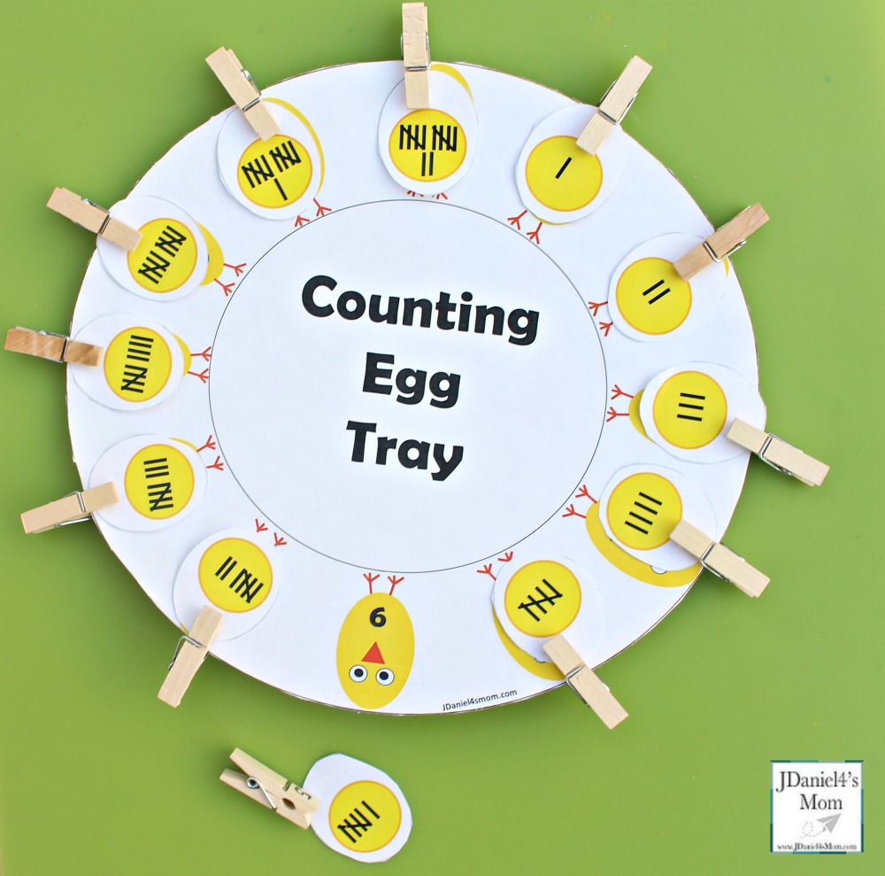Number Recognition - Match the Chicken to the Egg Printables : This activity features a numbered deviled egg tray and three sets of number matching eggs. The first set has tally marks on the eggs.