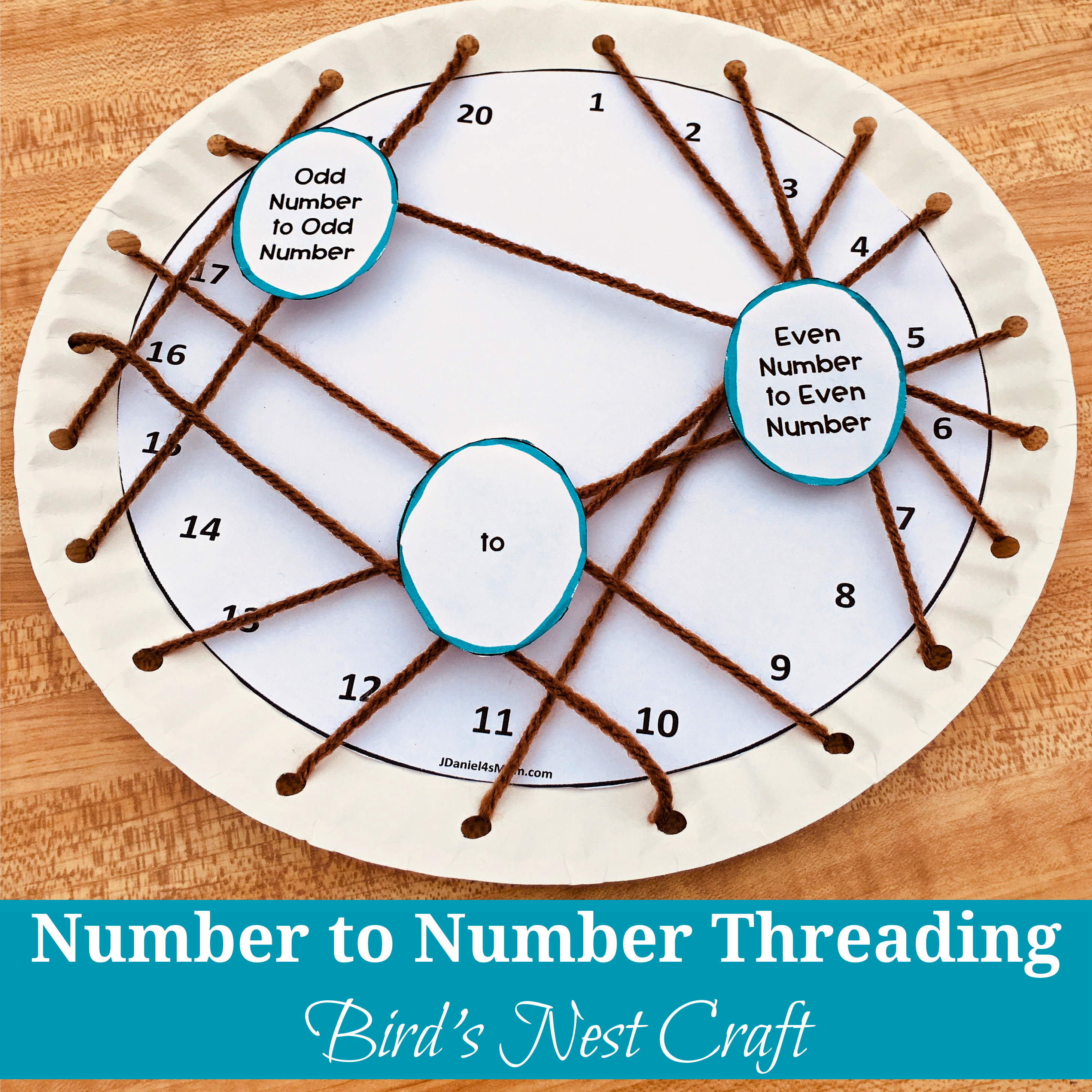 Number to Number Threading Bird Nest Craft 