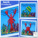 LEGO Building Ideas : Ocean Life - Building directions and free printable ocean mat a shared in this post.