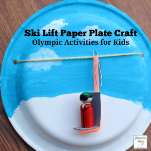 Olympic Activities for Kids - Ski Lift Paper Plate Craft