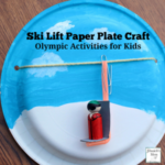 Olympic Activities for Kids: Ski Lift Paper Plate Craft- This is the third in a series for five Olympic themed science and craft activities. This project explores using a pulley and creating a ski lift. This would be fun to do during the Winter Olympics..