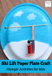 Olympic Activities for Kids - Ski Lift Paper Plate Craft