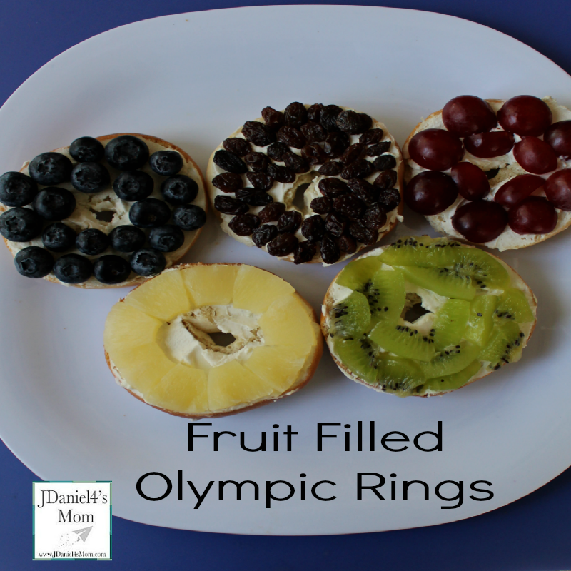 Olympics for Kids- Fruit Filled Olympic Rings- Each Olympic ring is a different fruit.