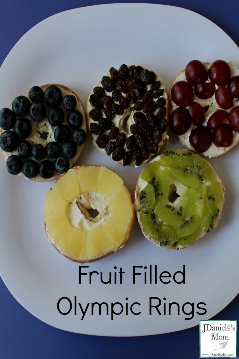 Olympics for Kids- Fruit Filled Olympic Rings- Each Olympic ring is a different fruit.