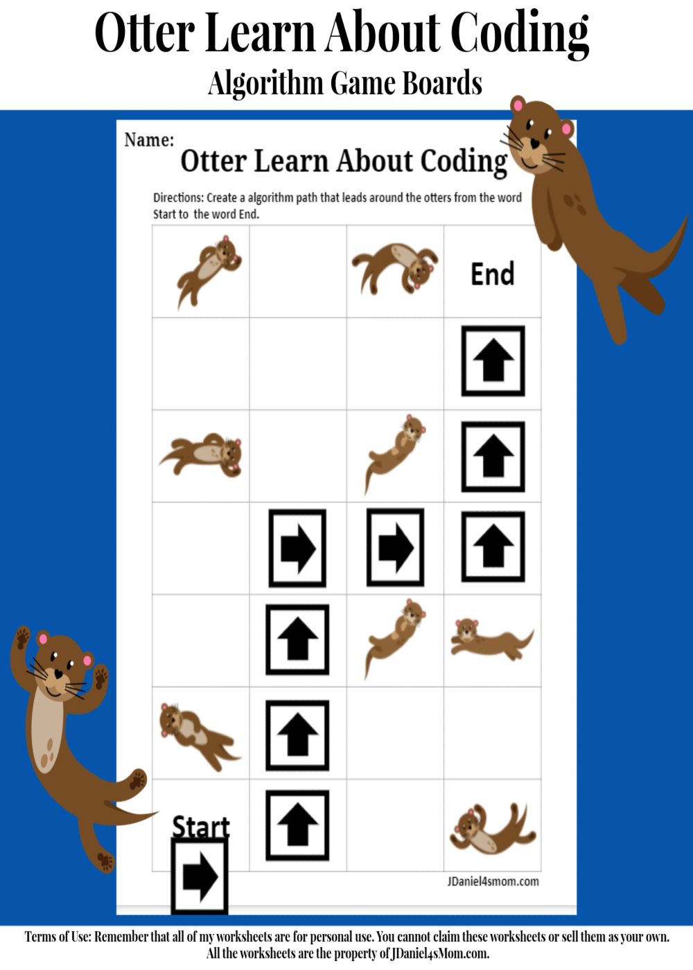 Otter Learn About Coding Algorithm Game Boards Long Rectangle