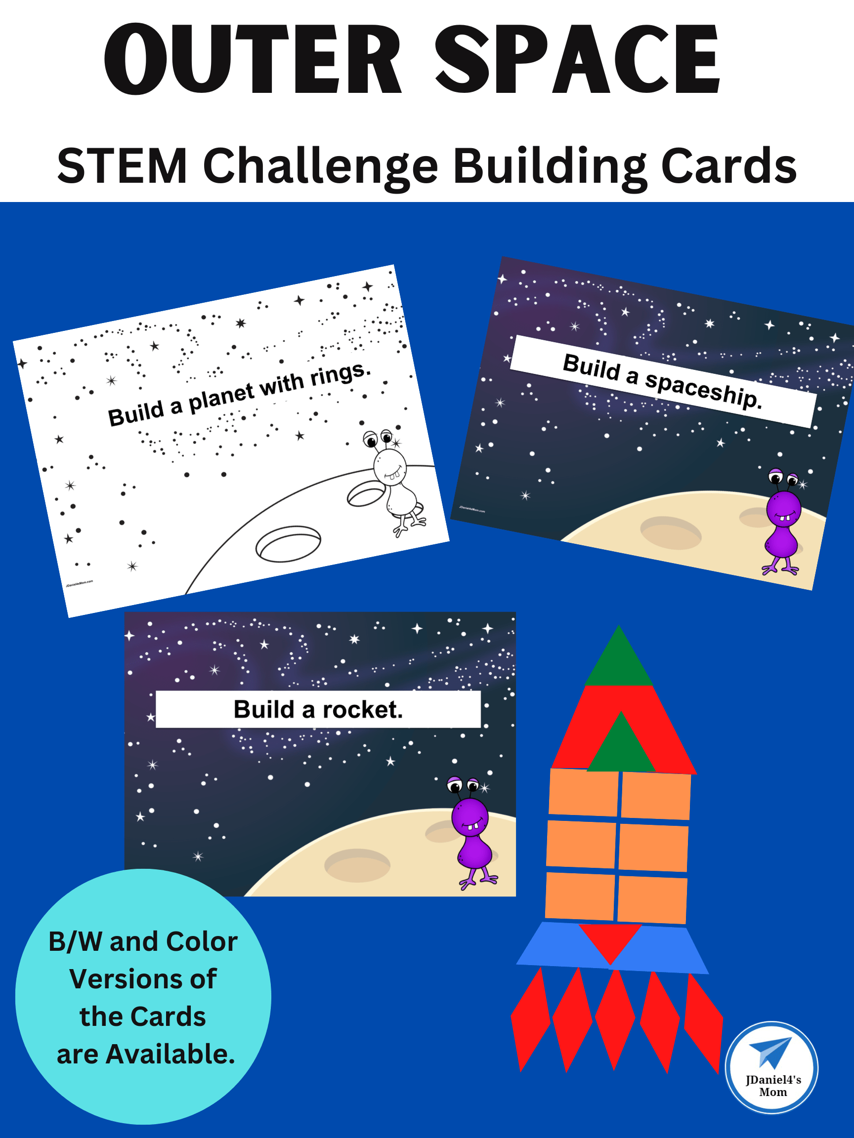 Outer Space STEM Challenge Cards - JDaniel4s Mom