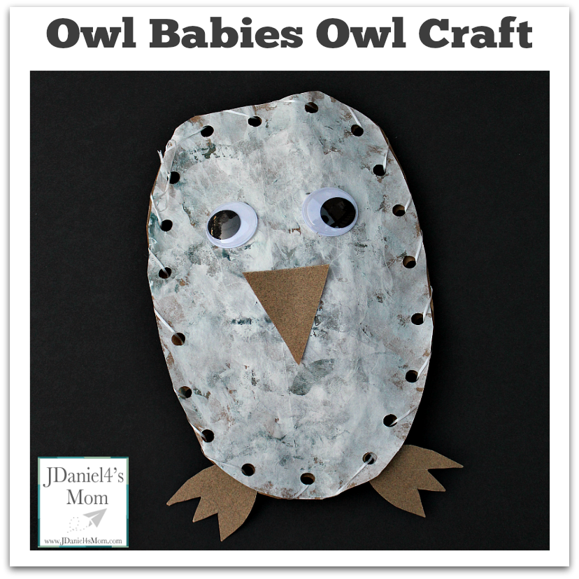 Owl Craft Based on the Book Owl Babies- It is fun to paint, sew, and create this fun owl craft.