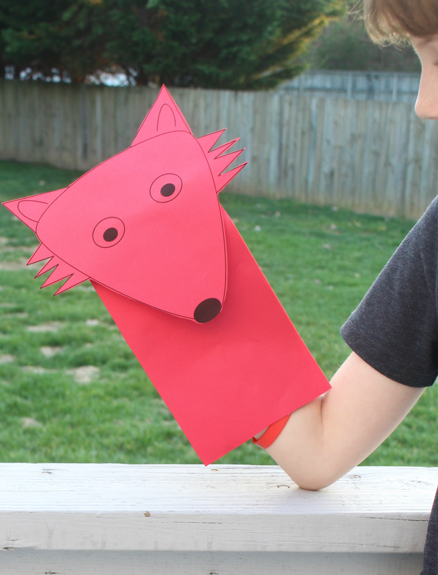 Paper Bag Fox Puppet Template