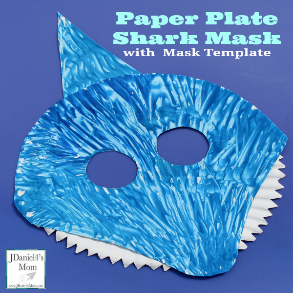 Paper Plate Shark Mask with Mask Template