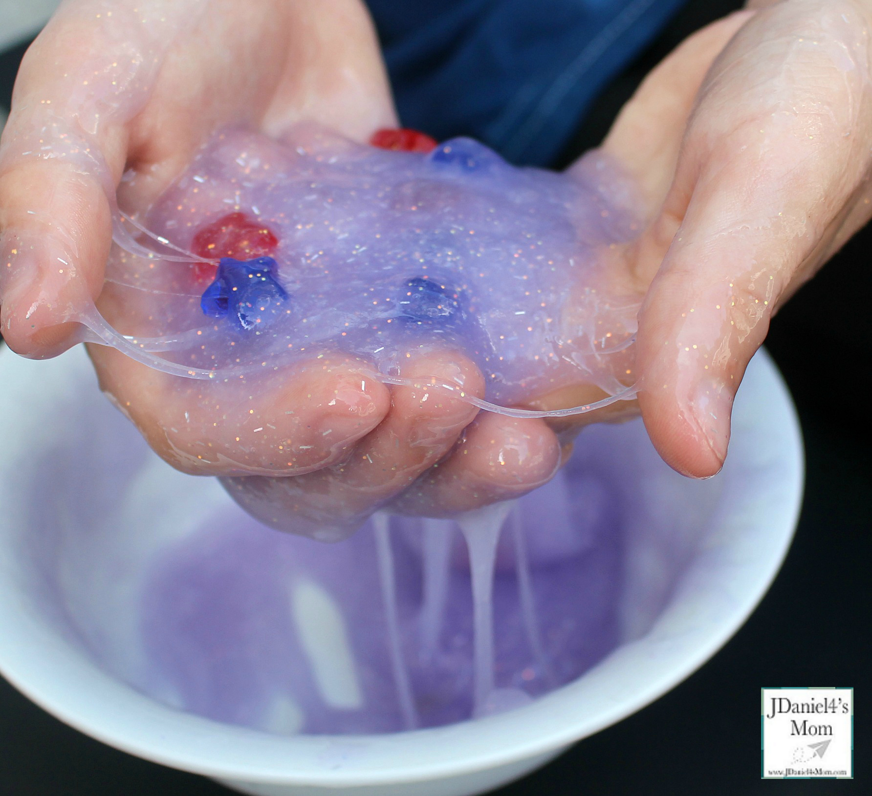 Patriotic Homemade Slime and Graphing Activity -Holding the Star Slime