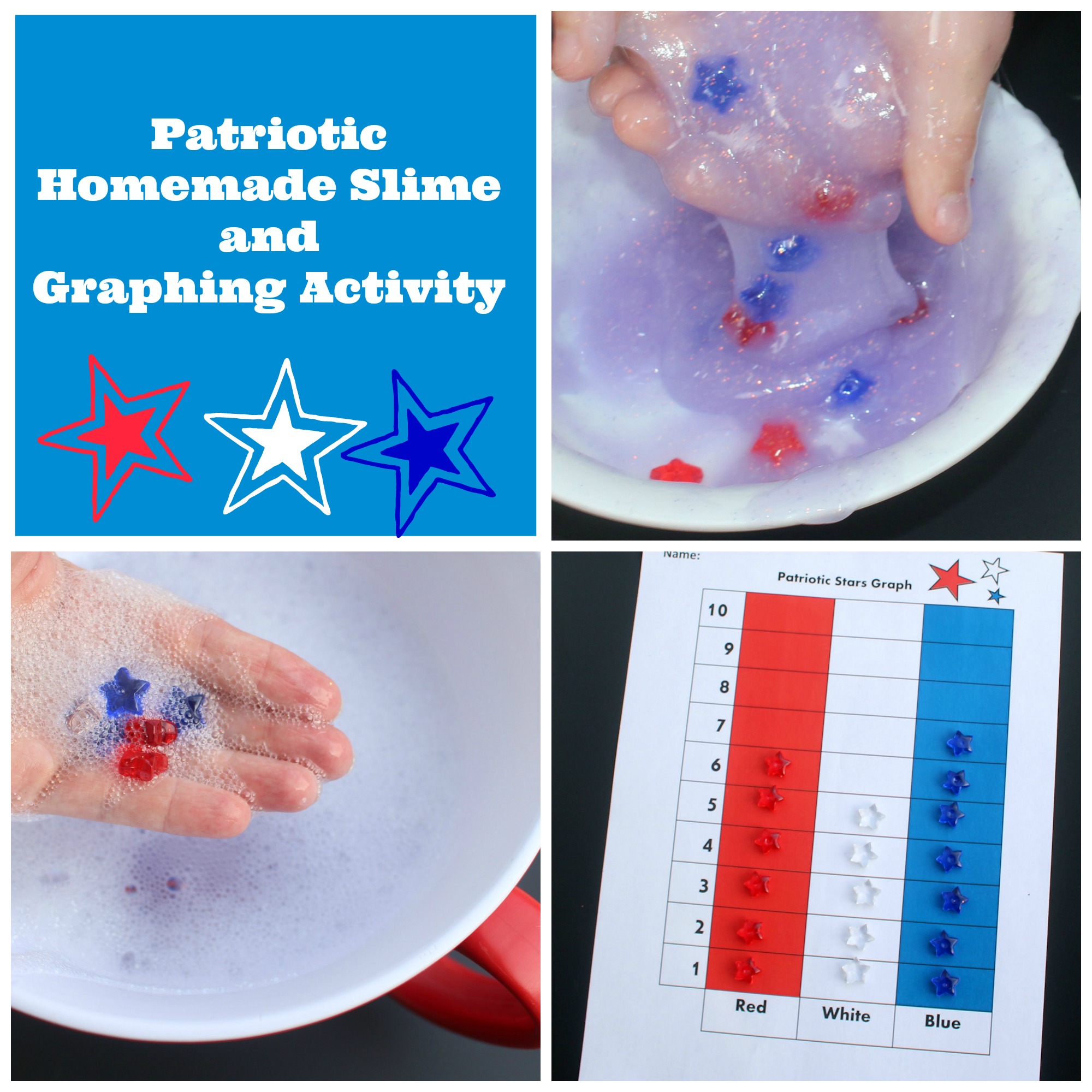 Patriotic Homemade Slime and Graphing Activity