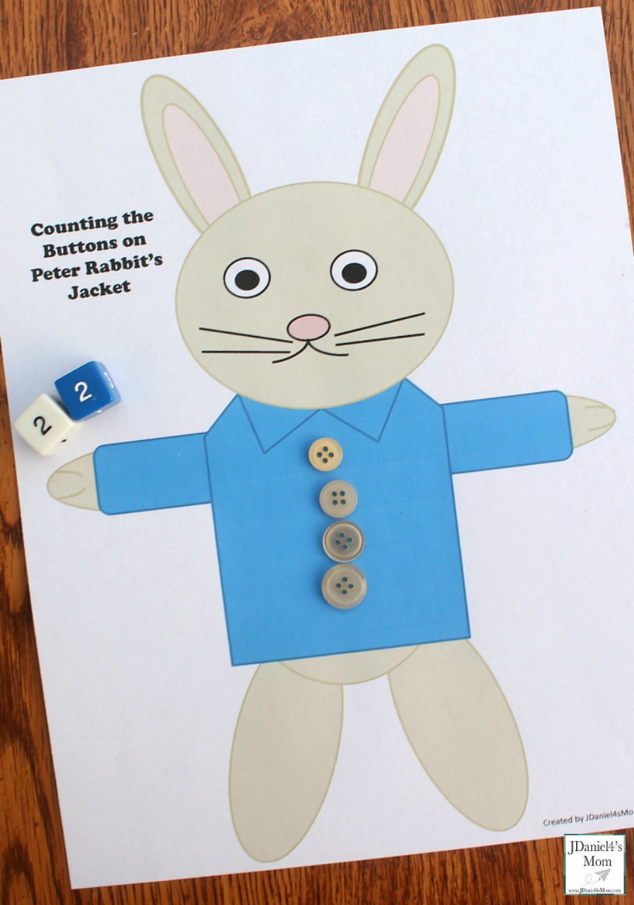 Peter Rabbit Counting Mat with Four Buttons