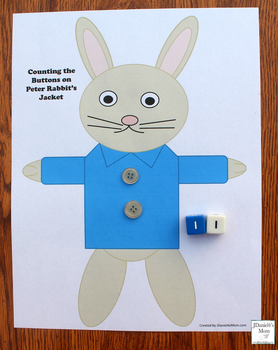 Peter Rabbit Counting Space with 2 Buttons and Dice