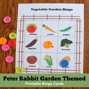 Peter Rabbit Garden Themed Printable Bingo Cards
