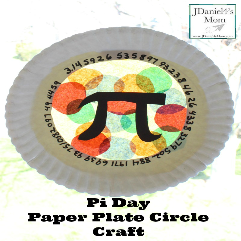 Pi Day Paper Plate Craft - This craft features some of the numbers in Pi, the Pi sign and loads of circles.