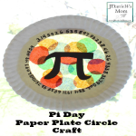 Pi Day Paper Plate Craft - This craft features some of the numbers in Pi, the Pi sign and loads of circles.