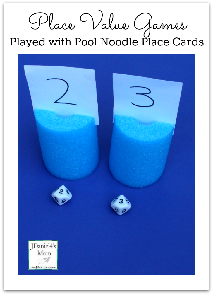Place Value Games Played with Pool Noodle Place Cards 