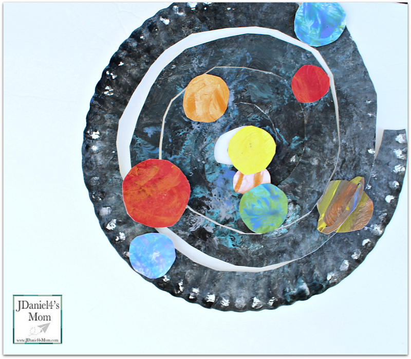 Planet Crafts for Kids- Paper Plate Spiral with Planets