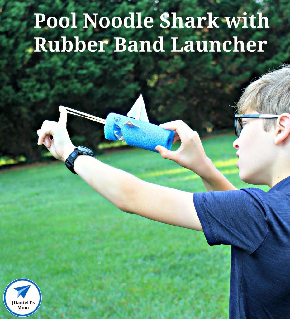 Pool Noodle Shark with Rubber Band Launcher - JDaniel4s Mom