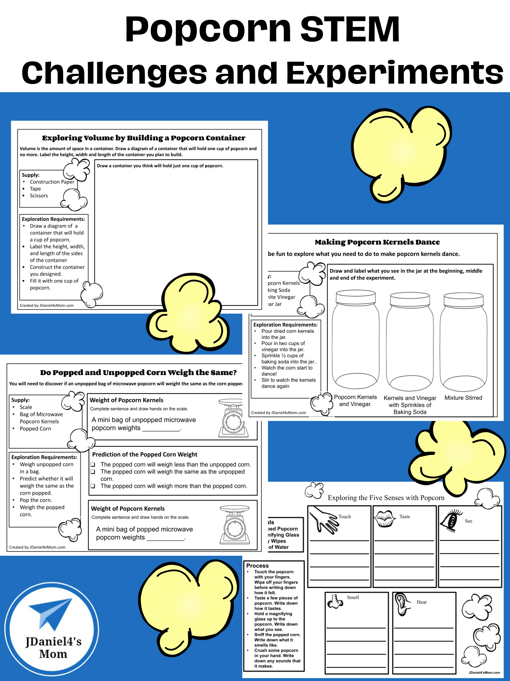 Popcorn STEM Challenges and Experiments - JDaniel4s Mom