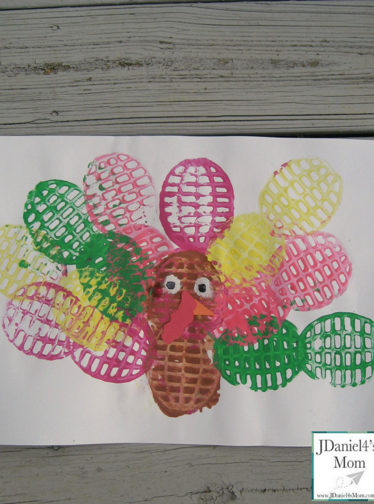 Arts and Crafts for Kids- Potato Masher Painted Turkey