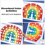 Preschool Color Activities - Roll and Cover Rainbow with Simple and Challenging Printables
