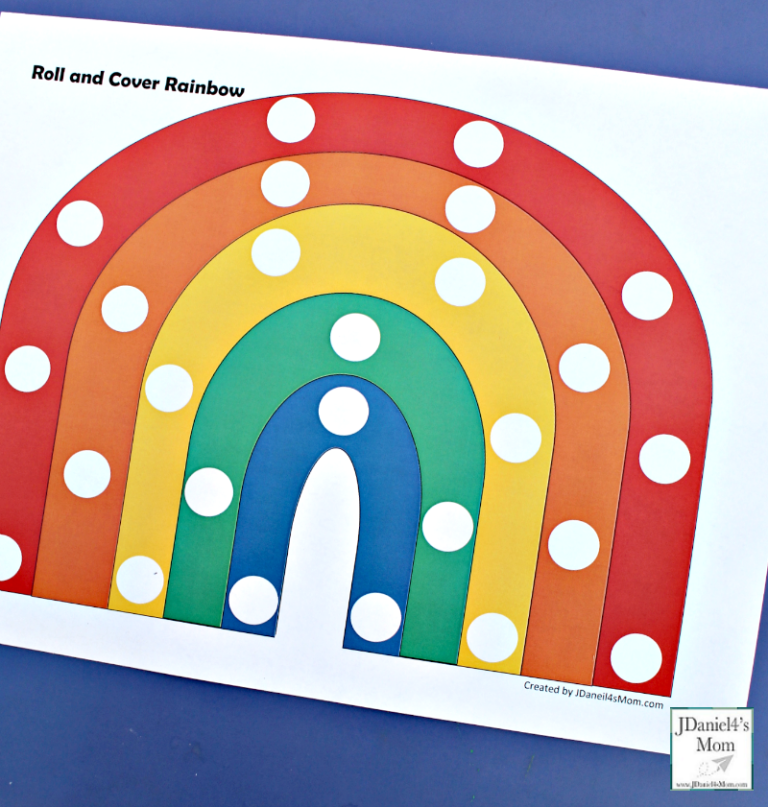 Preschool Color Activites - Roll and Cover Rainbow