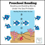 Preschool Reading Under the Sea Printable with Letters