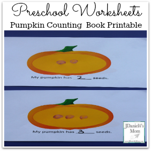 Preschool Worksheets- Pumpkin Counting Book Printable