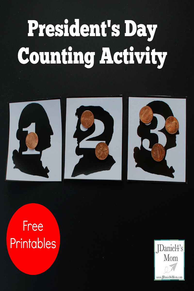 President's Day Counting Activity- Counting on Washington and Lincoln Printable Numbers. We used pennies as counters.