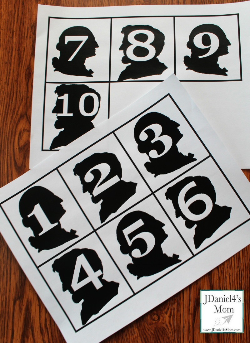 President's Day Counting Activity- Counting on Washington and Lincoln Printable Numbers. We used pennies as counters.