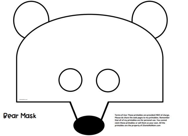 Printable Bear Mask Template