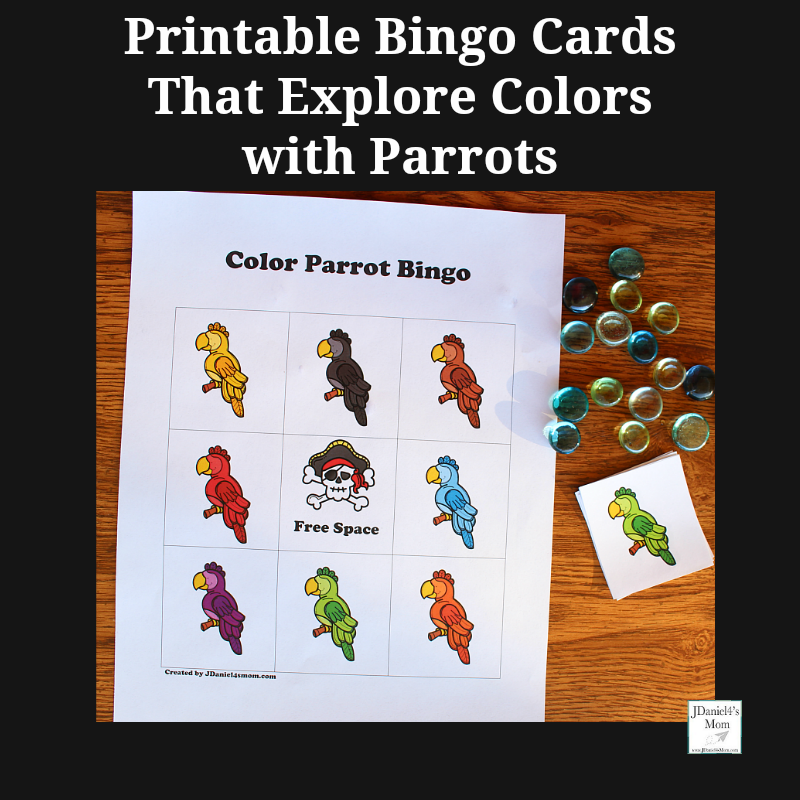 Printable Bingo Cards That Explore Colors with Parrots 