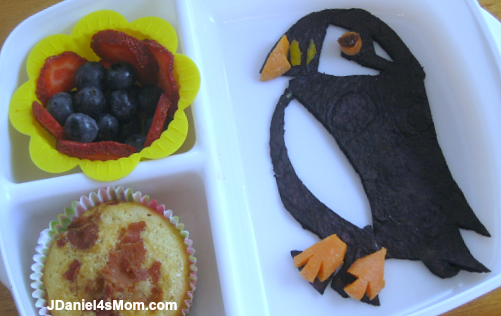 Puffin Muffin Recipe Served in a Bento 