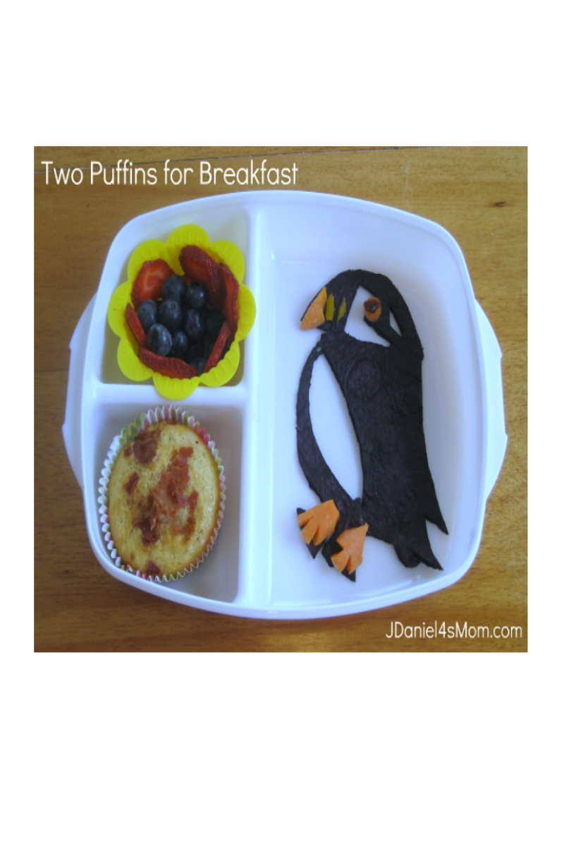 Puffin Muffin Recipe Served in a Bento 