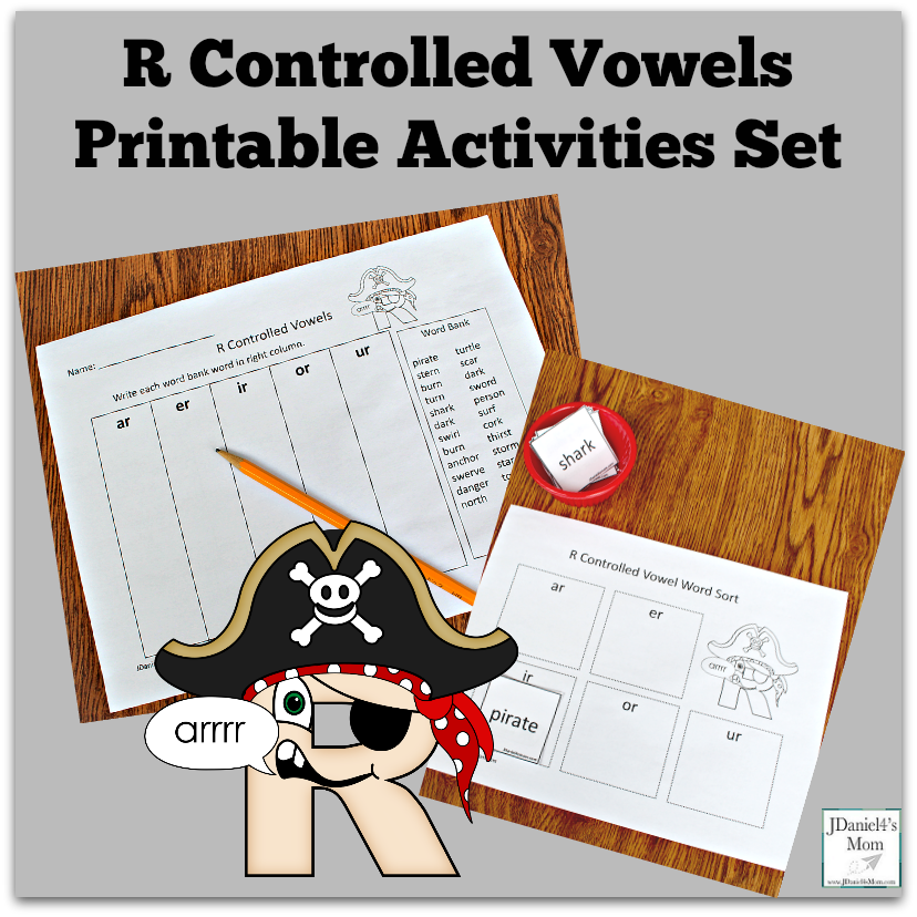 R Controlled Vowels Printable Activities Set - This set contains to free to print learning activities.