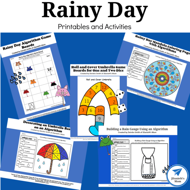 Rainy Day Worksheets and Activity Pages - JDaniel4s Mom