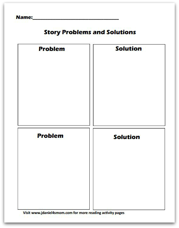 Free Story Map Printable : Setting, Characters, Problem