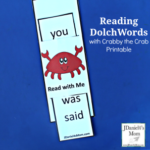Reading Dolch Words with Crabby the Crab Printables - Your children home or students at school can work on the first 100 Dolch words with this word exploration activity.