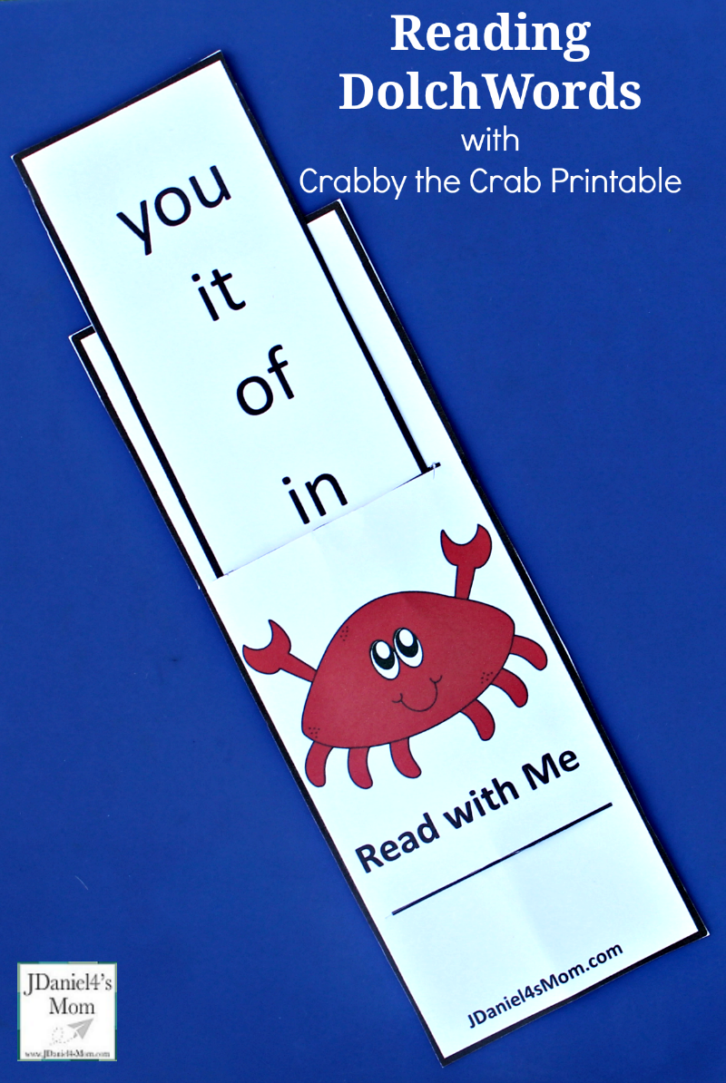 Reading Dolch Words with Crabby the Crab Printables - Your children home or students at school can work on the first 100 Dolch words with this word exploration activity.