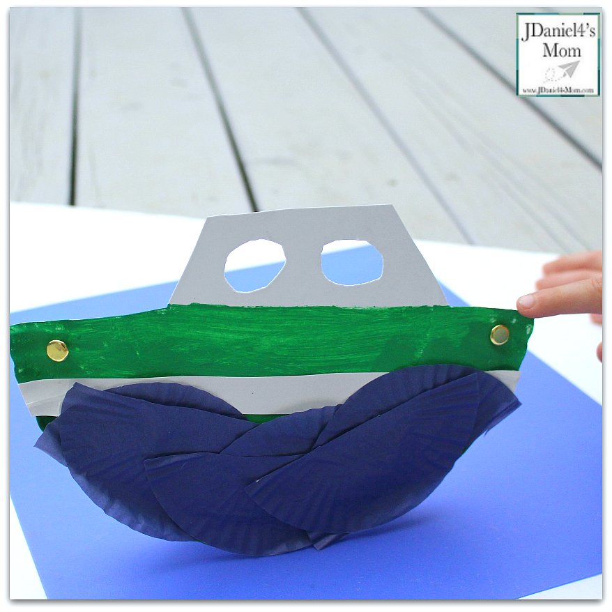 Rocking in the Waves Paper Plate Boat Craft for Display