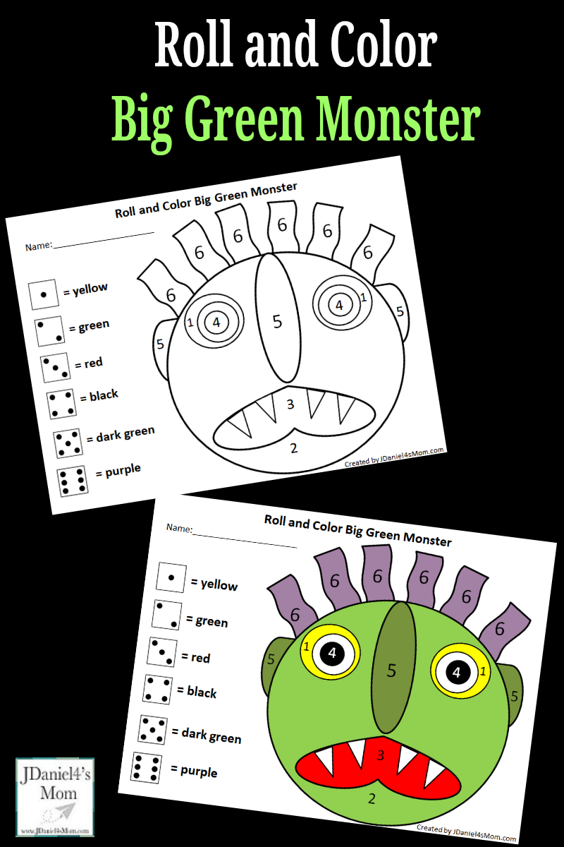 Go Away Big Green Monster interactive worksheet