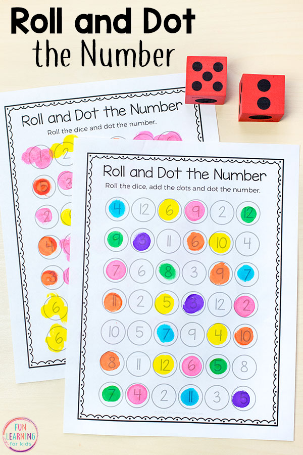Dot Day Activities and Crafts for Kids - Roll and Cover Number Activity