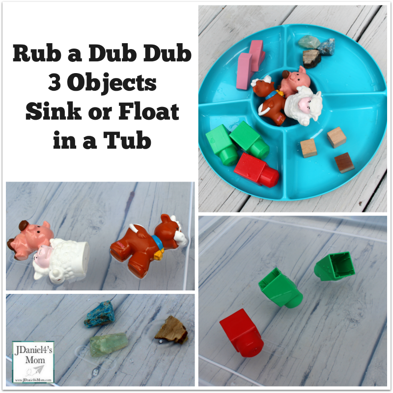 Rub a Dub Dub 3 Objects Sink or Float in a Tub 