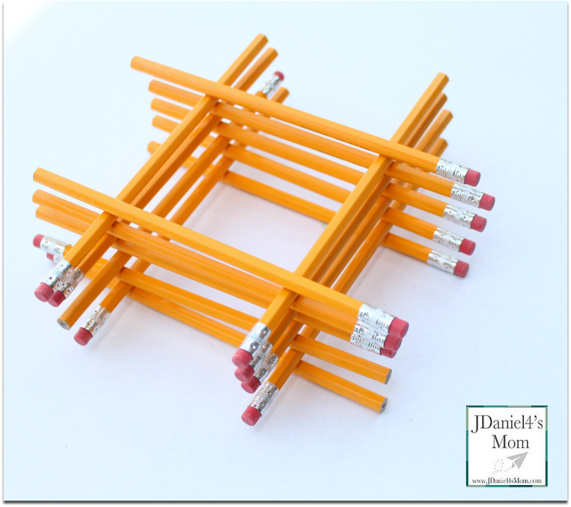 STEM Activities for Kids with #2 Pencils - Pencils can be used to create a number of shapes, numbers and structures.
